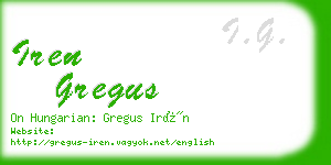 iren gregus business card